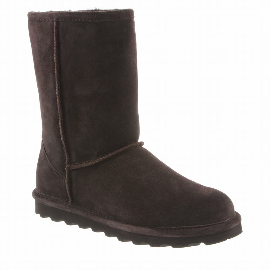 Bearpaw Elle Short Short Boots UK - Women's Boots Chocolate ||KDCLGX-357||